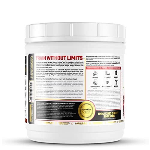 LIMITLESS Magnum 504g - Muscle Workout Powder, Sport Pre Workout for Men and Women, May Assist & Support Increase Energy, Focus, and Endurance - Fruit Punch/Fruit Punch