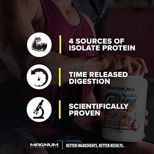 Magnum Nutraceuticals Quattro Protein Powder - 2lbs - Toasted Cinnamon Cereal - Protein Isolate - Lean Muscle Creator - Metabolic Optimize