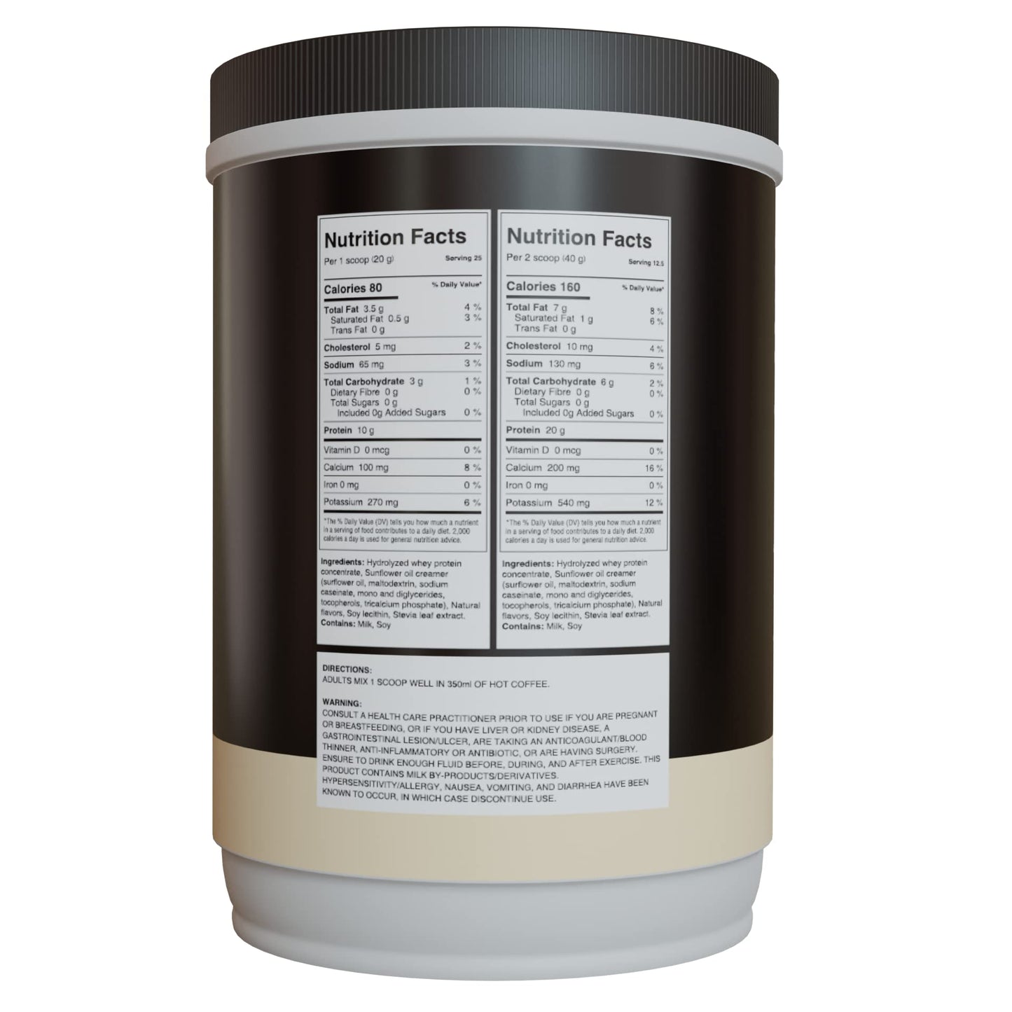 Allo Vanilla High Protein Powder Coffee Creamer for Hot & Cold Coffee, Tea, Chocolate, Drinks | Low Carb, Gluten-Free, Clump-Free, Sugar-Free | 20 Grams of Hydrolyzed Whey Protein Powder | 500g (2 Pack)