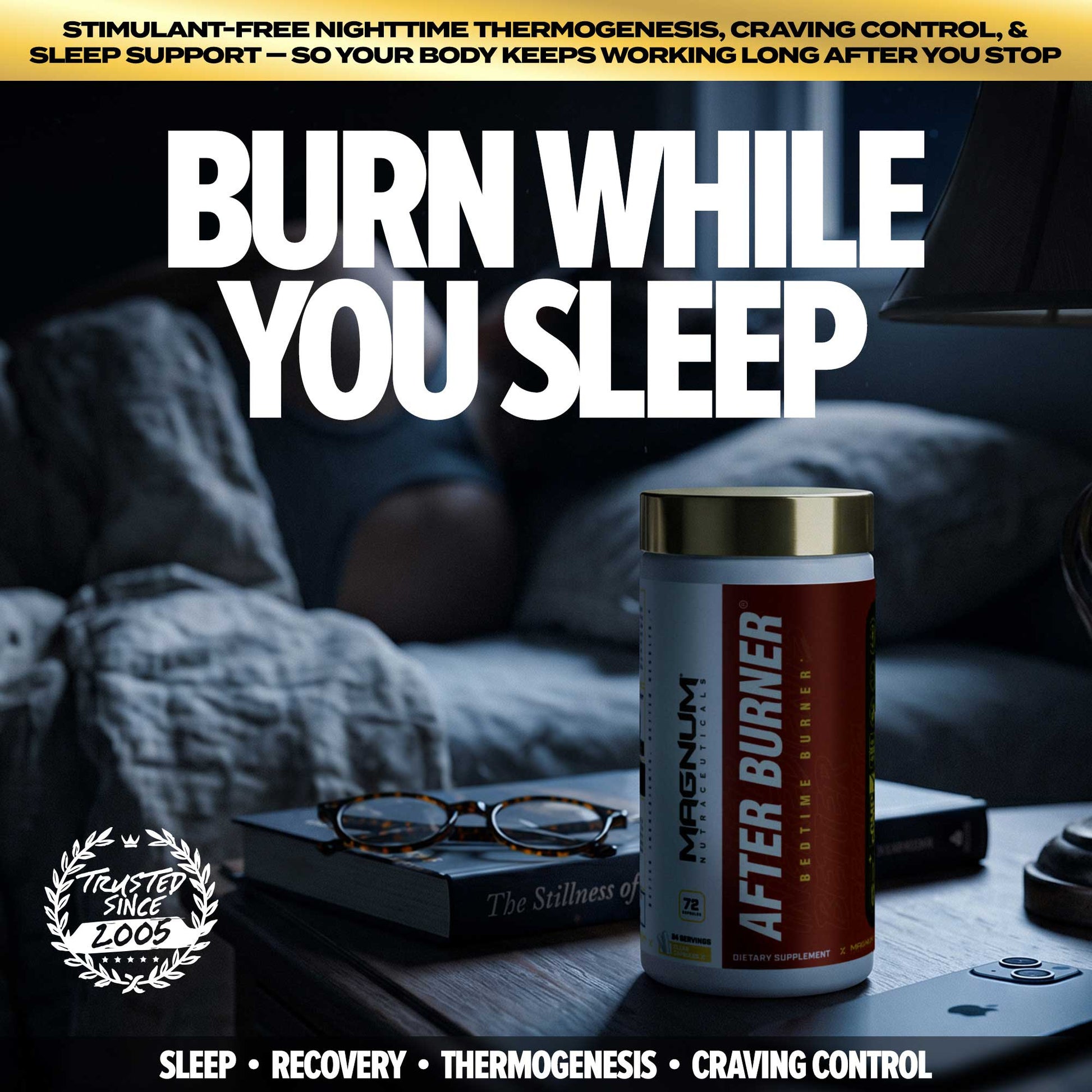 Magnum After Burner bottle with premium product highlights