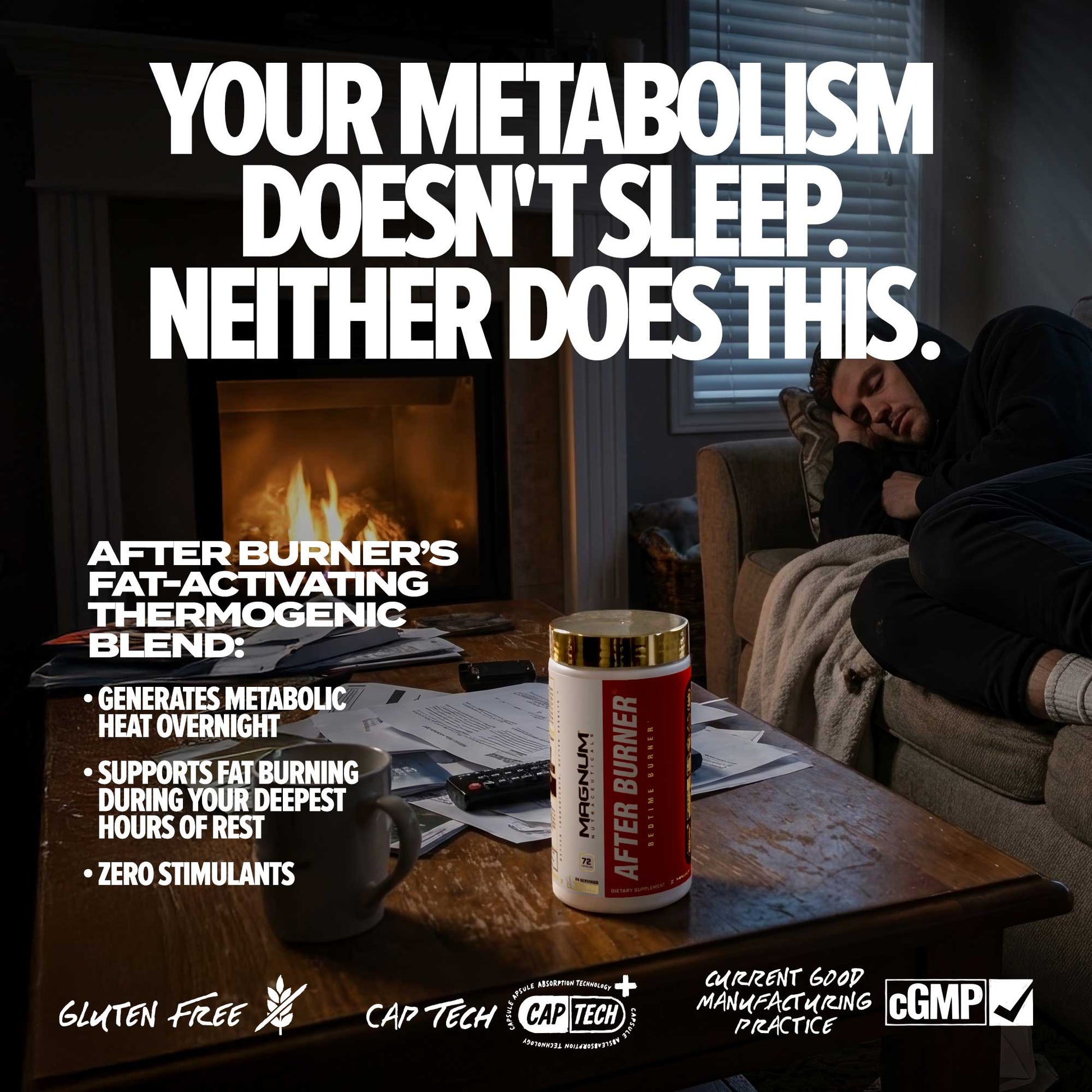 Magnum After Burner core benefit: stimulant-free overnight fat burning