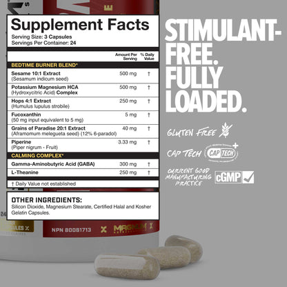 Magnum After Burner supplement facts and ingredient panel