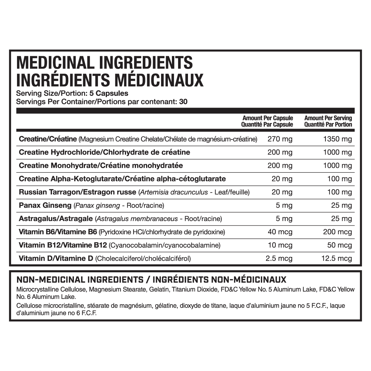 MAGNUM BIG C (CAD) supplement facts