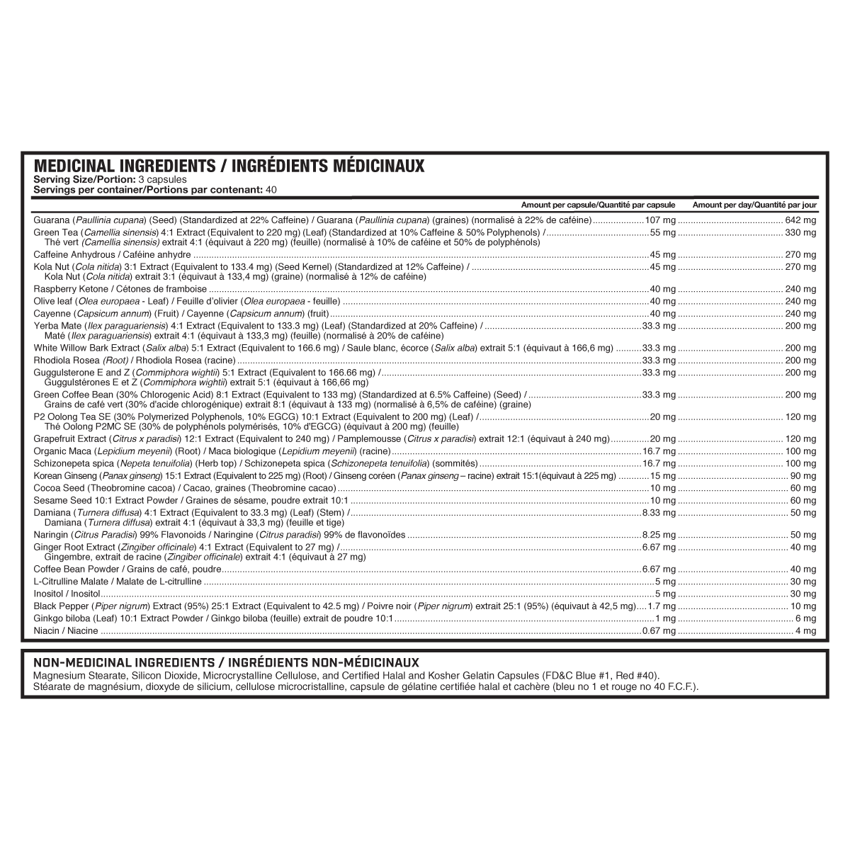 MAGNUM HEAT ACCELERATED (CAD) supplement facts