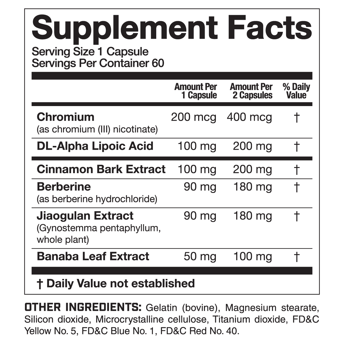 MAGNUM MIMIC supplement facts