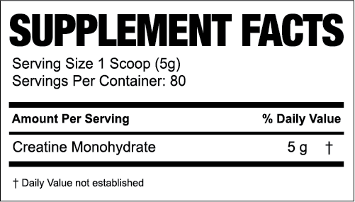 Creatine 100 supplement facts