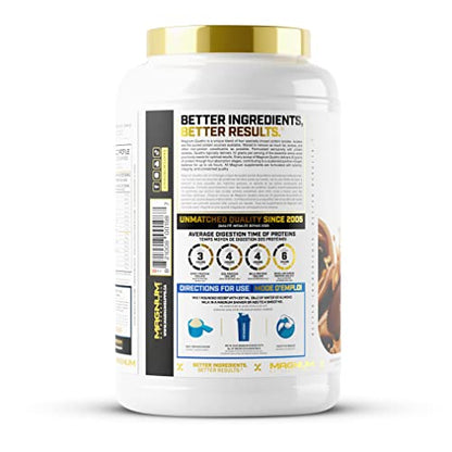 Magnum Nutraceuticals Quattro Protein Powder - 2lbs - Peanut Butter/Chocolate Cups Flavor Protein Supports Lean Muscle