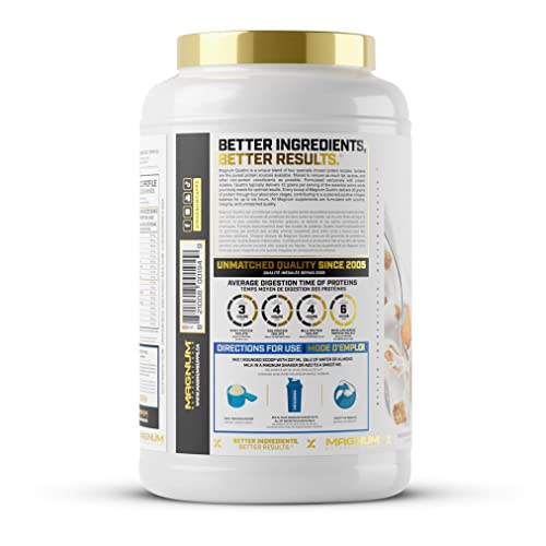 Magnum Nutraceuticals Quattro Protein Powder - 2lbs - Toasted Cinnamon Cereal - Protein Isolate - Lean Muscle Creator - Metabolic Optimize