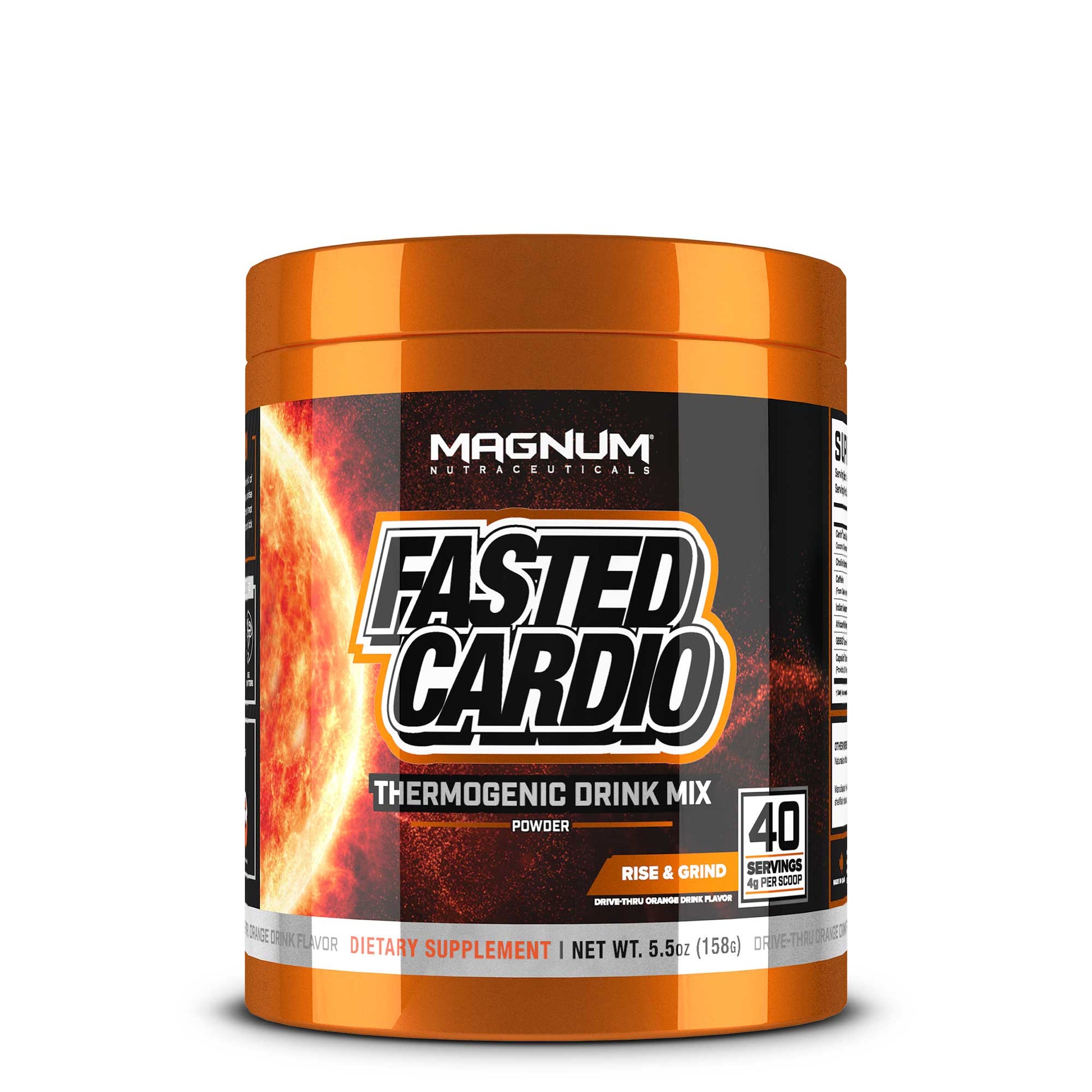 Fasted Cardio, Thermogenic Drink Mix, Rise and Grind, Drive-Thru Orange Drink flavor, 40 servings