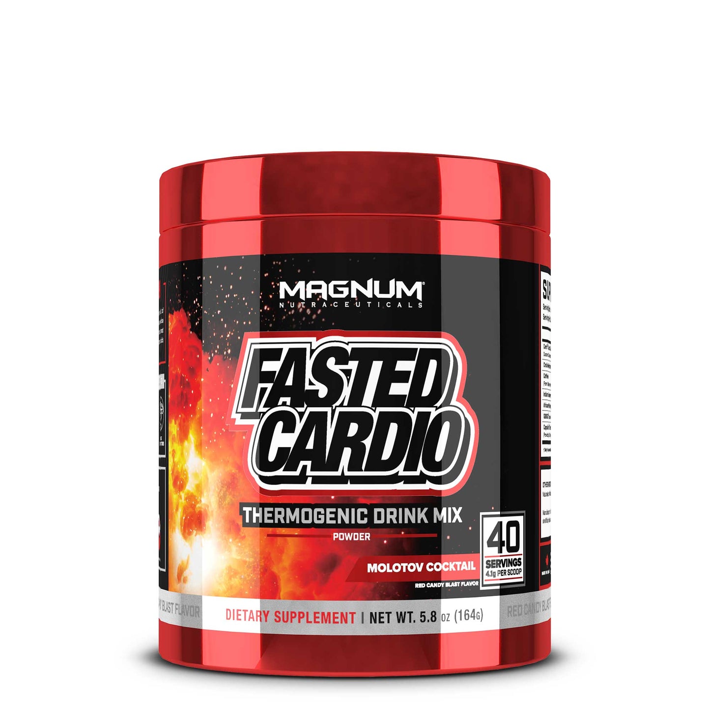Fasted Cardio, Thermogenic Drink Mix, Molotov Cocktail, Red Candy Blast flavor, 40 servings